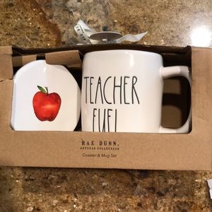 NEW! Rae Dunn Teacher Fuel Mug and Coaster Set ☕️
